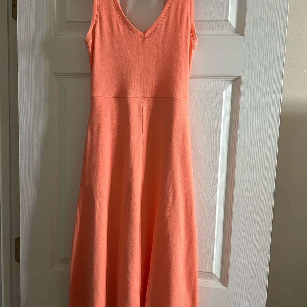 Elegant Coral Sleeveless Dress